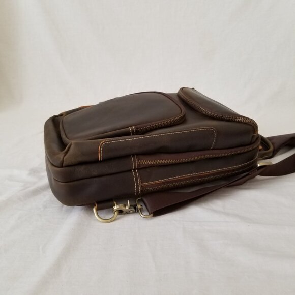 NEW! Star Vista Cowhide Leather Shoulder/Crossbody Bag with Metal Zippers/Hdwr - Picture 15 of 15